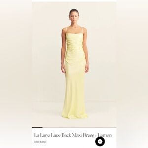 Shona Joy Lemon Strapless Maxi Dress